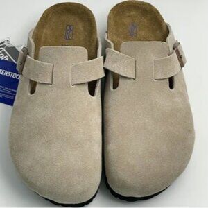 Birkenstock Boston Soft Footbed Clog Taupe Suede Med.Width